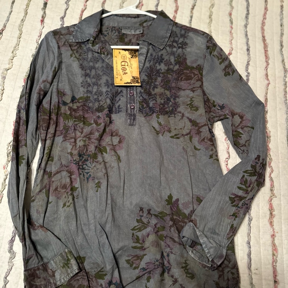 Elegant Floral Long Sleeve Woman’s Shirt